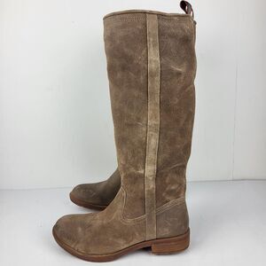 Sofft Blum Tan Distress Suede Comfortable Western Knee High Boot 7.5M